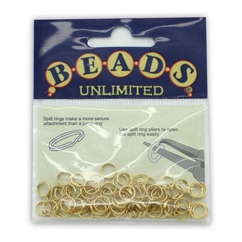 Beads Unlimited Gold Plated Split Rings 70 Pack image number 2