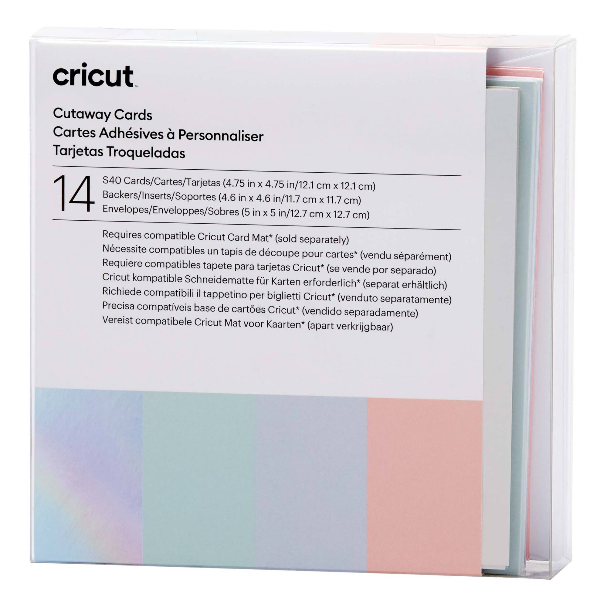 Cricut Pastel Cutaway Cards 4.75 x 4.75 Inches 14 Pack Hobbycraft