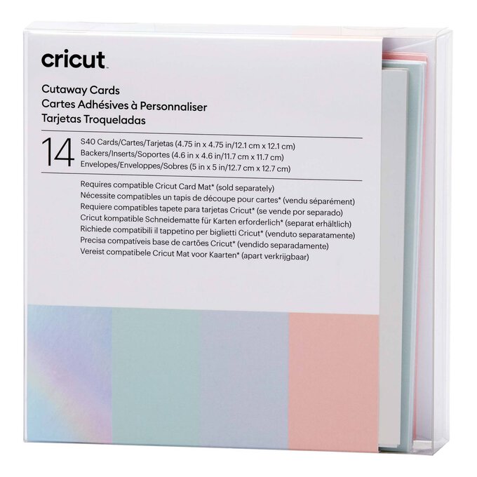 Cricut Pastel Cutaway Cards 4.75 x 4.75 Inches 14 Pack image number 1