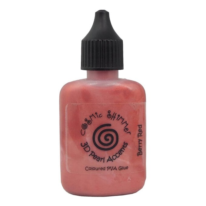 Cosmic Shimmer Berry Red 3D Pearl Accents PVA Glue 30ml image number 1