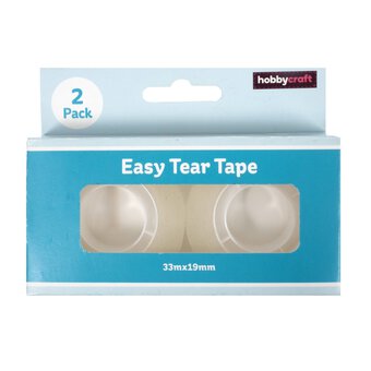 Easy-Tear Tape 19mm x 33m 2 Pack 