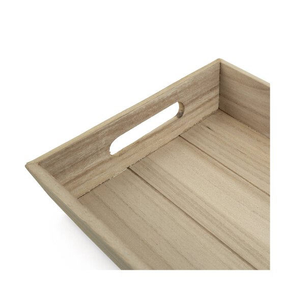 White Wash Wooden Tray 48cm x 20cm x 5cm image number 2
