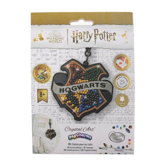 Crystal Art Harry Potter Hogwarts Badge Bag Charm Kit image number 1