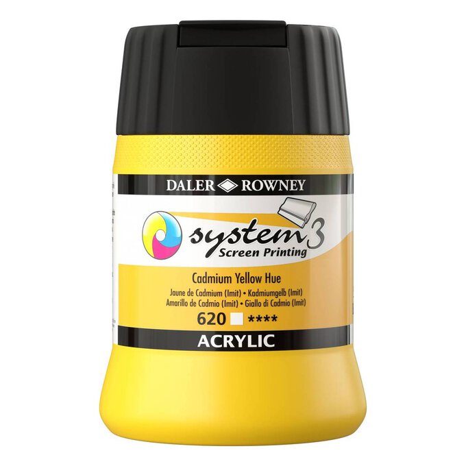 Daler-Rowney System 3 Fluid Acrylic, 250ml, Cadmium Yellow Hue