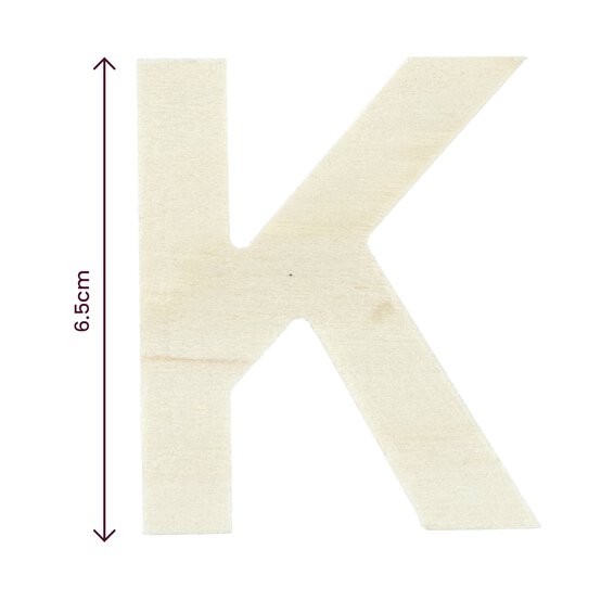 Small Wooden Letter K 6.5cm image number 4