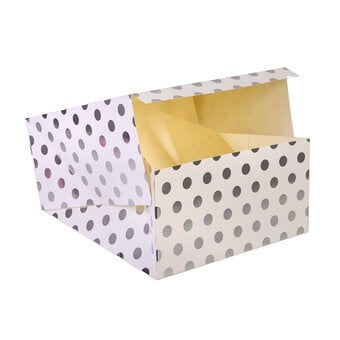 Silver Polka Dot Cake Box 12 Inches image number 2