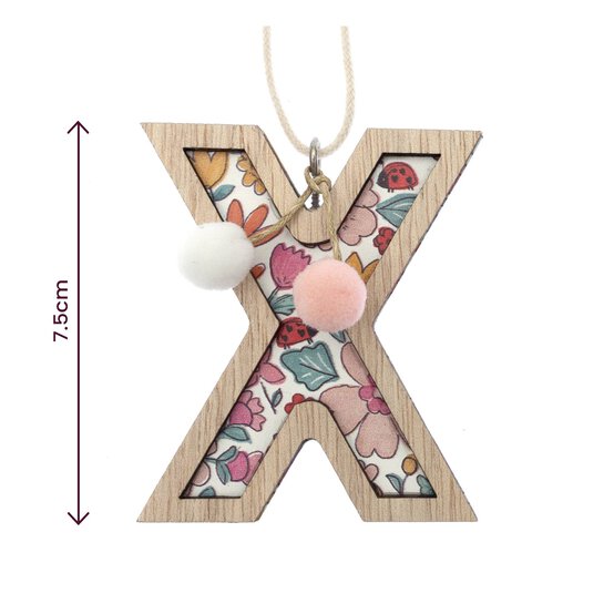 Hanging Wooden Letter X 7.5cm image number 3