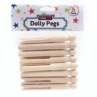 Wooden Dolly Pegs 8 Pack image number 3