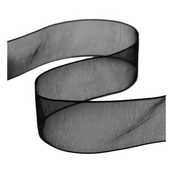 Black Organza Ribbon 25mm x 5m image number 1