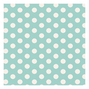 Teal Medium Dot Cotton Fabric by the Metre