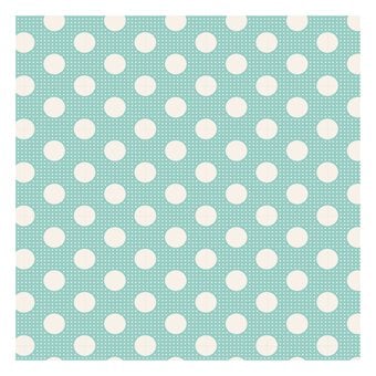 Teal Medium Dot Cotton Fabric by the Metre