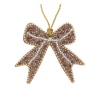Hanging Beaded Ribbon Decoration 7cm