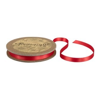 Poppy Red Double-Faced Satin Ribbon 6mm x 5m