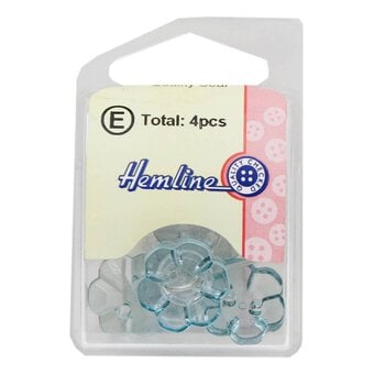 Hemline Royal Blue Novelty Flower Button 4 Pack