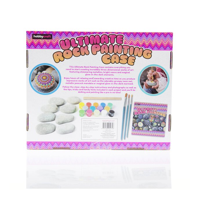 Rock Painting Kit - 42 Piece Rock Paint Bundle- Rocks, Acrylic Paint  Markers, Glow in the Dark, Metallic and Acrylic Paints, Transfer Stickers,  Gems, Googly Eyes, Glitter Glues, Paint Palette, Brushes 
