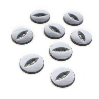 Hemline Grey Basic Fish Eye Button 8 Pack