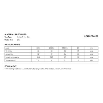 Knitcraft Lace Dungarees Digital Pattern 0100