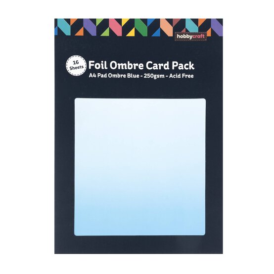 Blue Ombre Foil Card A4 16 Pack image number 3