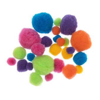 Bright Pipe Cleaners and Poms Craft Pack 80 Pieces image number 2