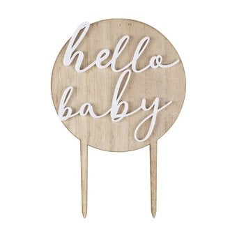 Ginger Ray Hello Baby Wooden Cake Topper