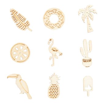 Papermania Mixed Wooden Tropical Shapes 45 Pack