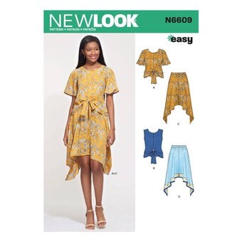 New Look Women’s Top and Skirt Sewing Pattern N6609