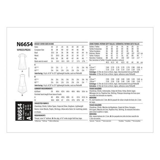 New Look Women's Shirt Dress Sewing Pattern N6654 image number 2