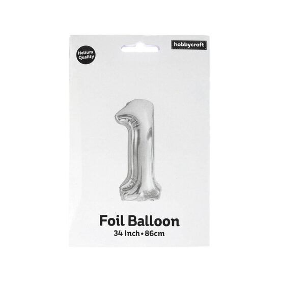 Extra Large Silver Foil Number 1 Balloon image number 4