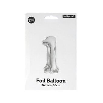 Extra Large Silver Foil Number 1 Balloon image number 3