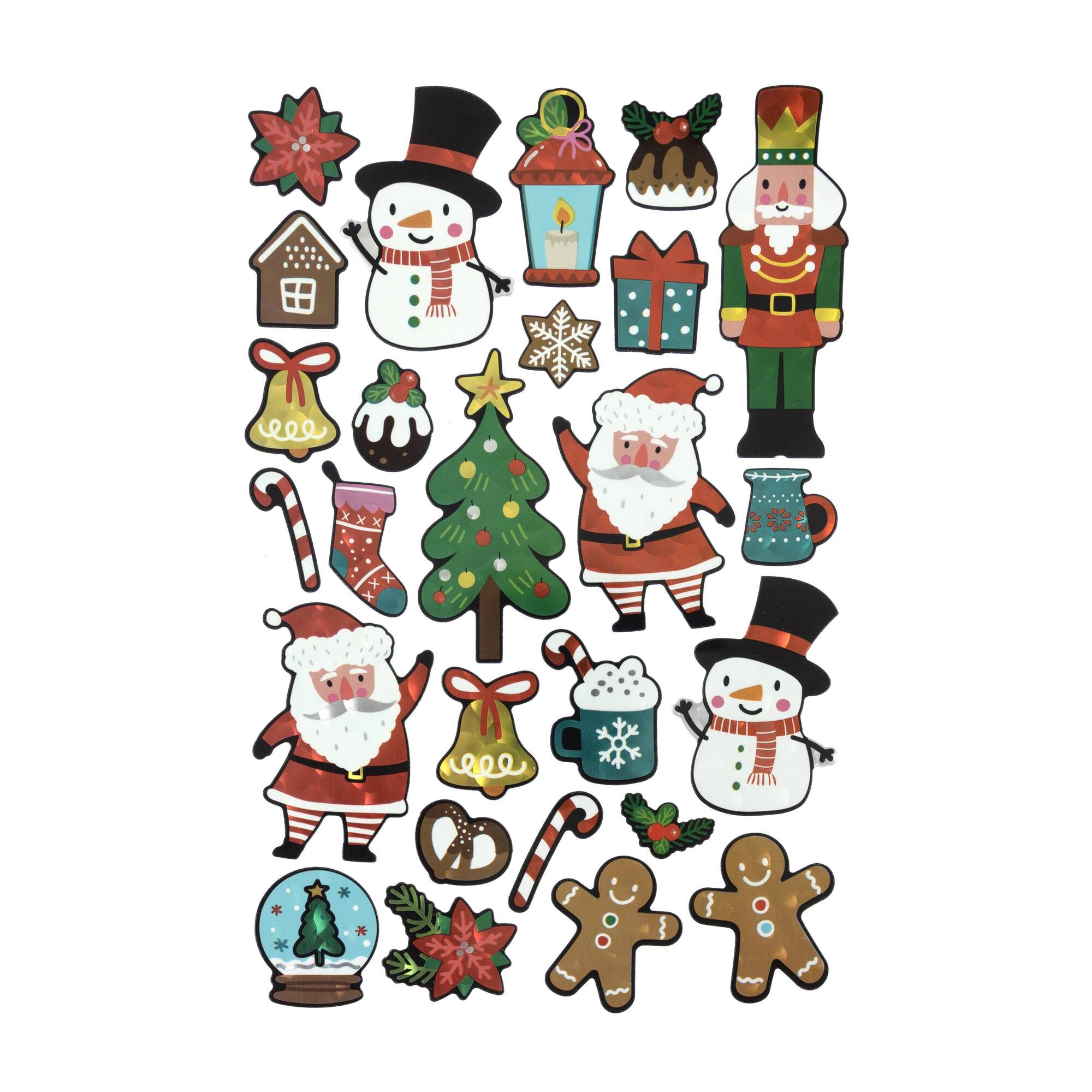 HOBBY-Design Weihnachtssticker Bogen – 44 Motive, Ca. 15x16,5 Cm