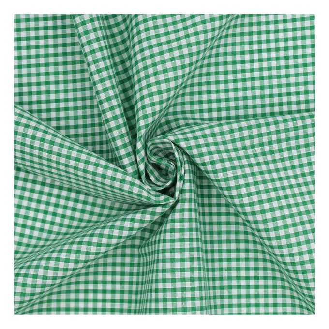 Emerald 1/8 Gingham Fabric by the Metre image number 1