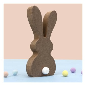 Wooden Bunny with Pom Pom 12cm
