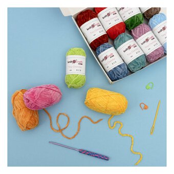 Knitcraft Bright Tiny Chenille DK Yarn 25g 12 Pack