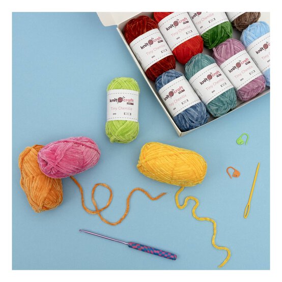 Knitcraft Bright Tiny Chenille DK Yarn 25g 12 Pack image number 2