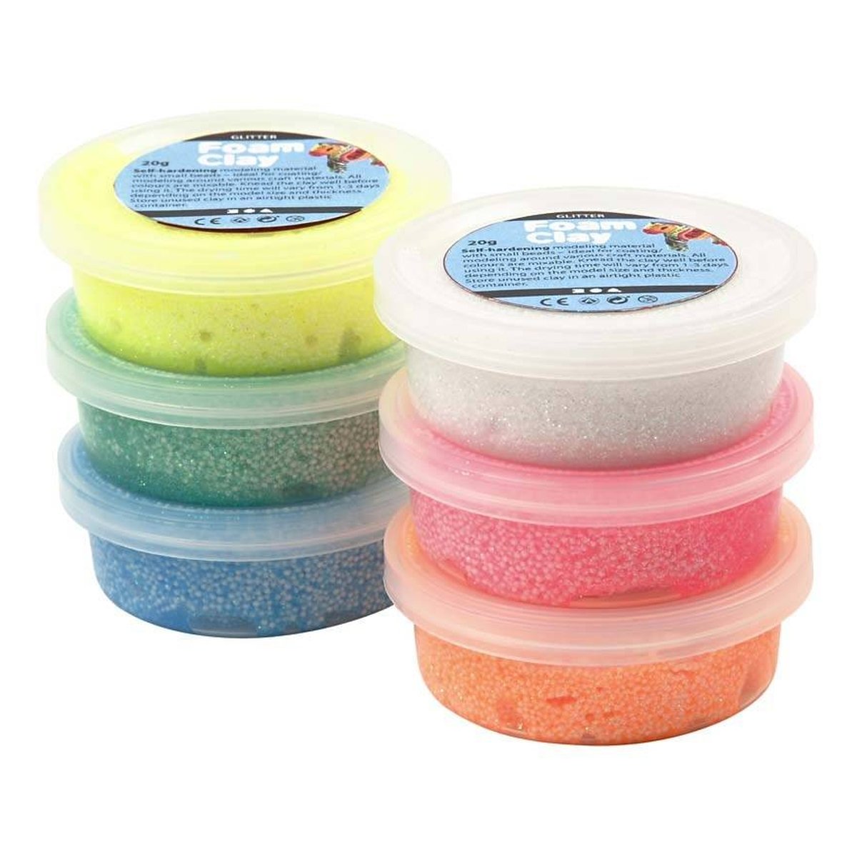 Glitter Foam Clay 14 g 6 Pack Hobbycraft