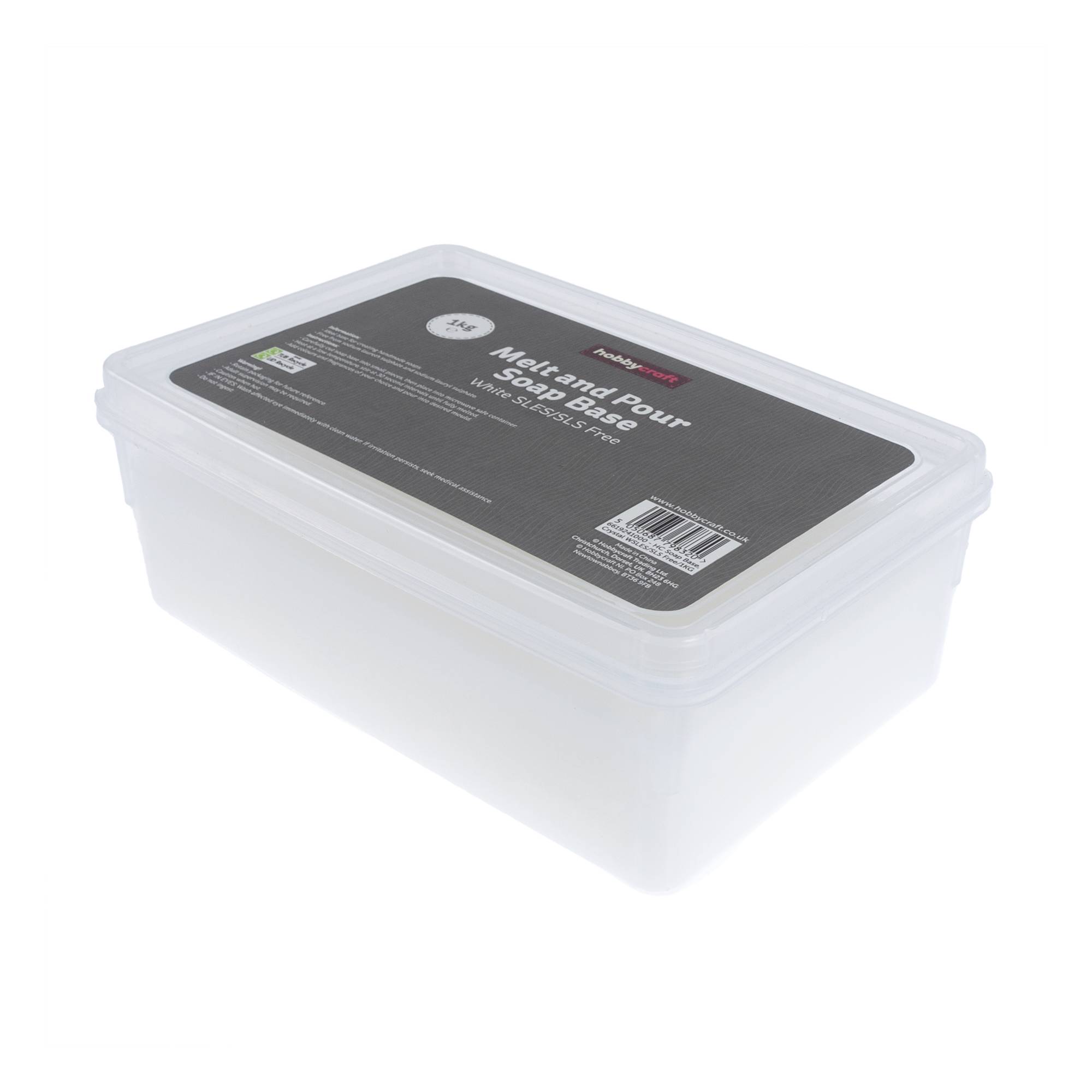 White SLES Melt and Pour Soap Base 1kg Hobbycraft