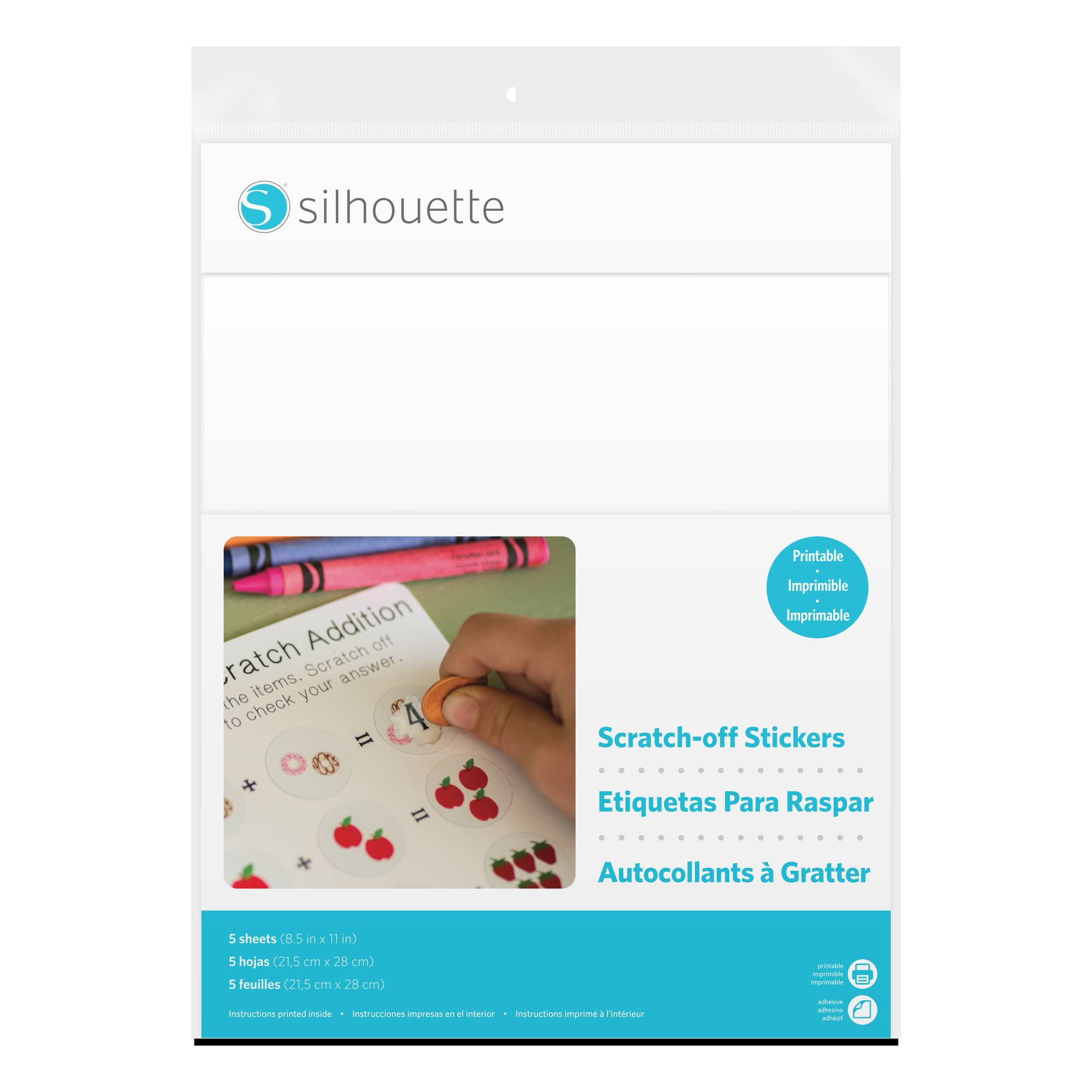 Silhouette Printable White Scratch Off Sticker Sheets 5 Pack Hobbycraft
