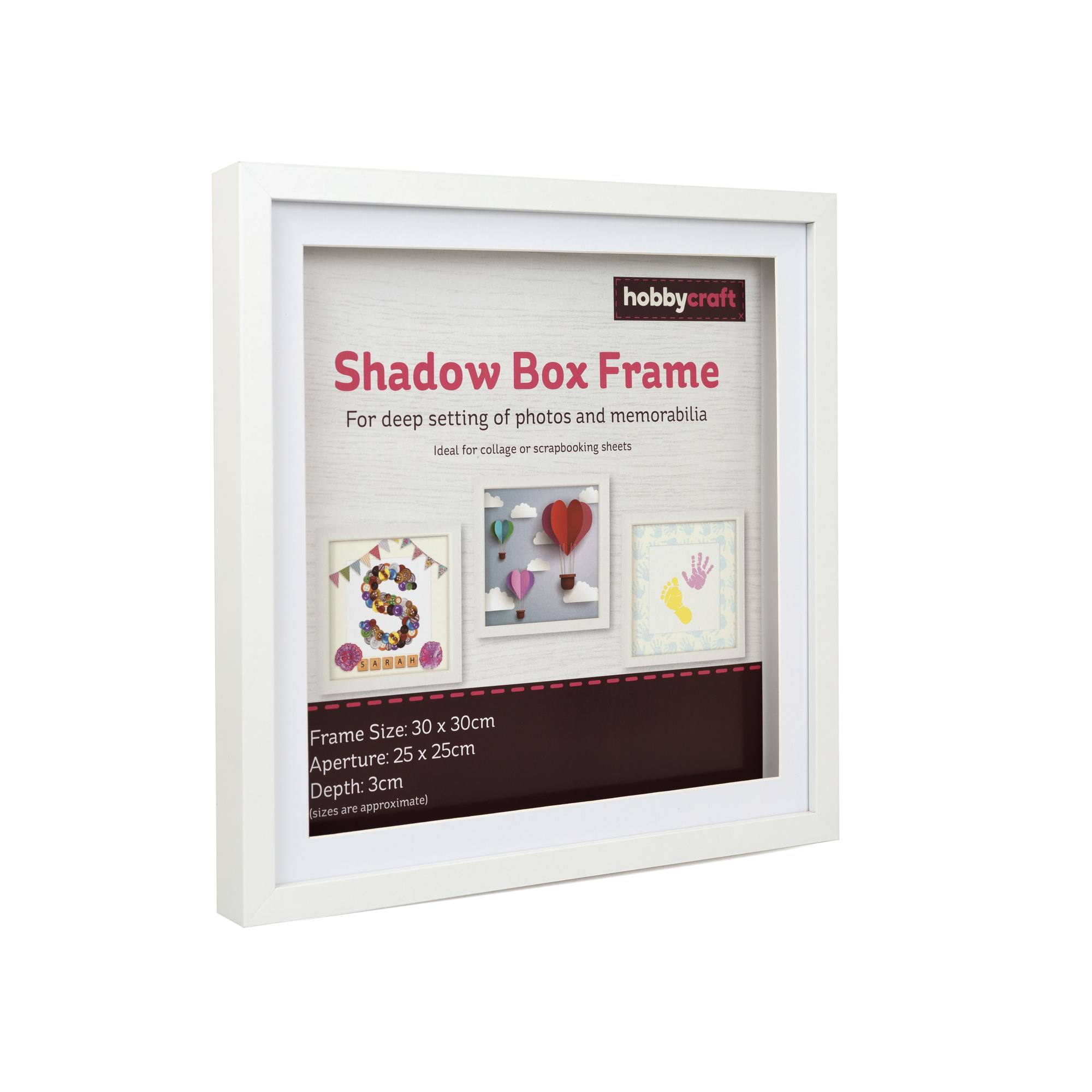 White Shadow Box Frame 30cm x 30cm Hobbycraft