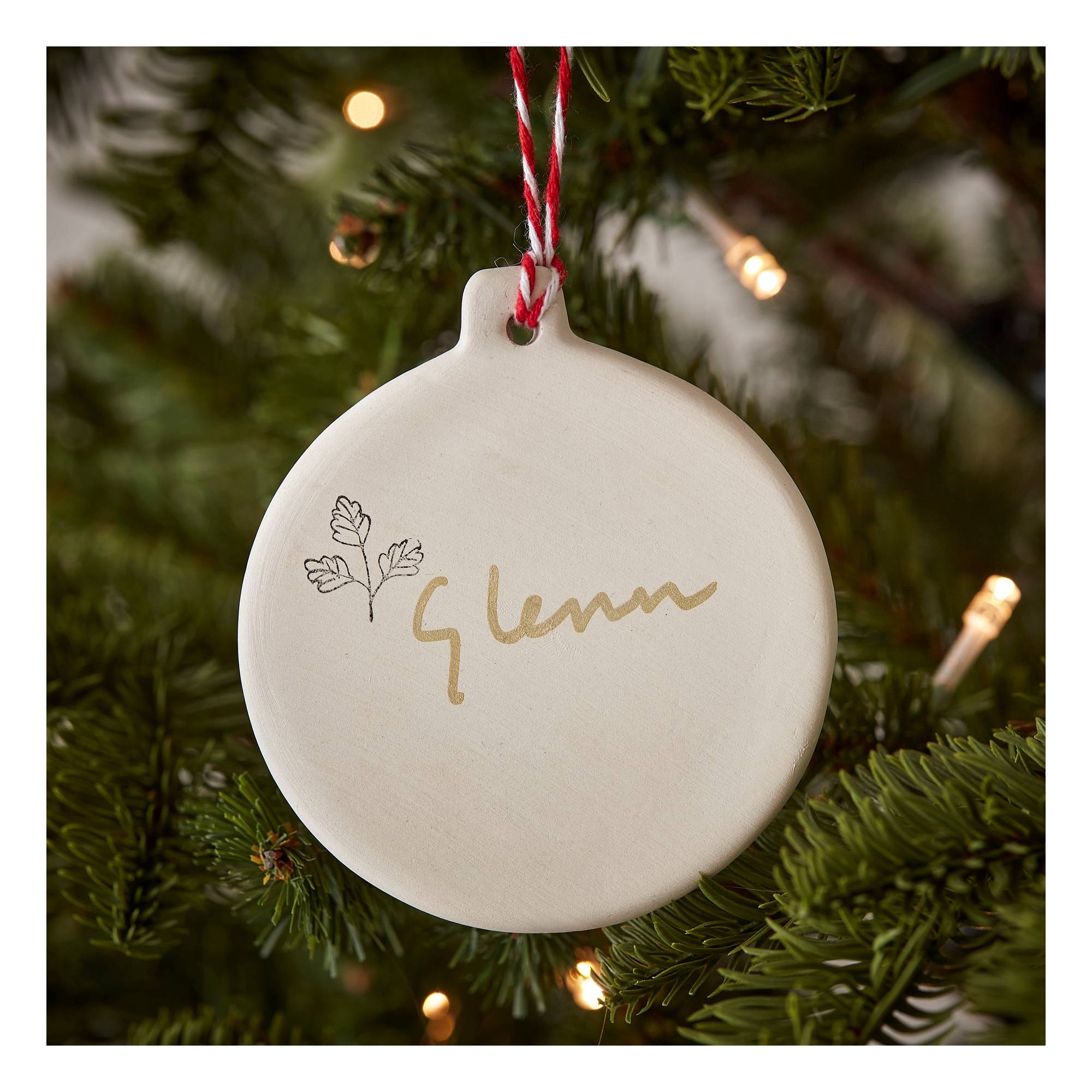 Unglazed Ceramic Hanging Bauble Decoration 9cm Hobbycraft