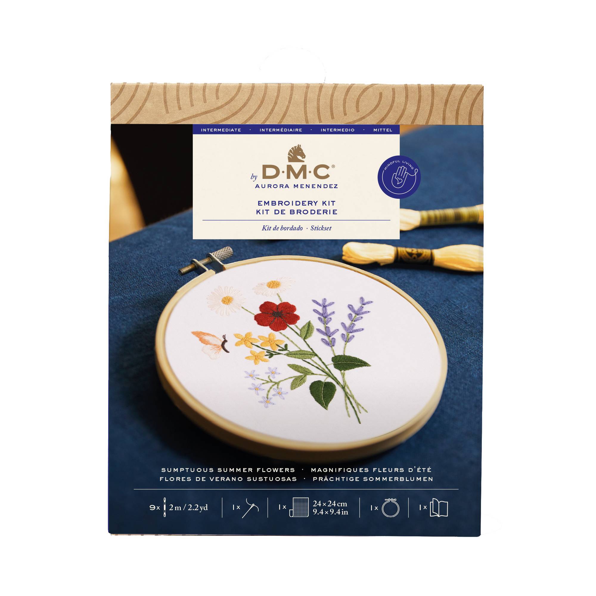 DMC Sumptuous Summer Flowers Embroidery Kit Hobbycraft