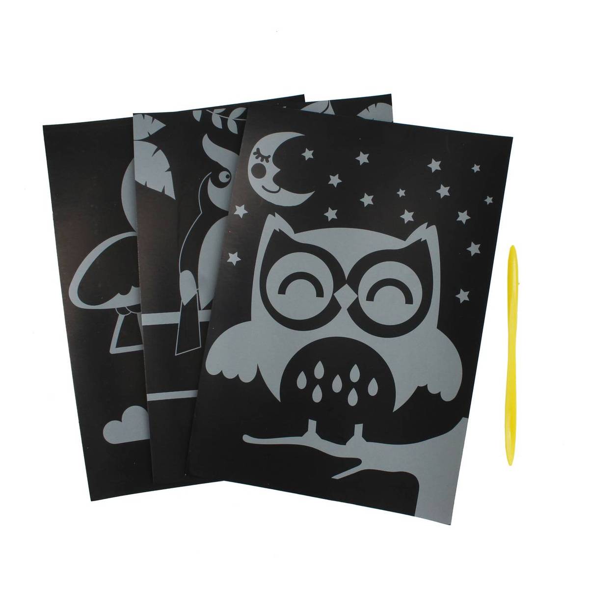 Owl Scratch Art 3 Pack Hobbycraft