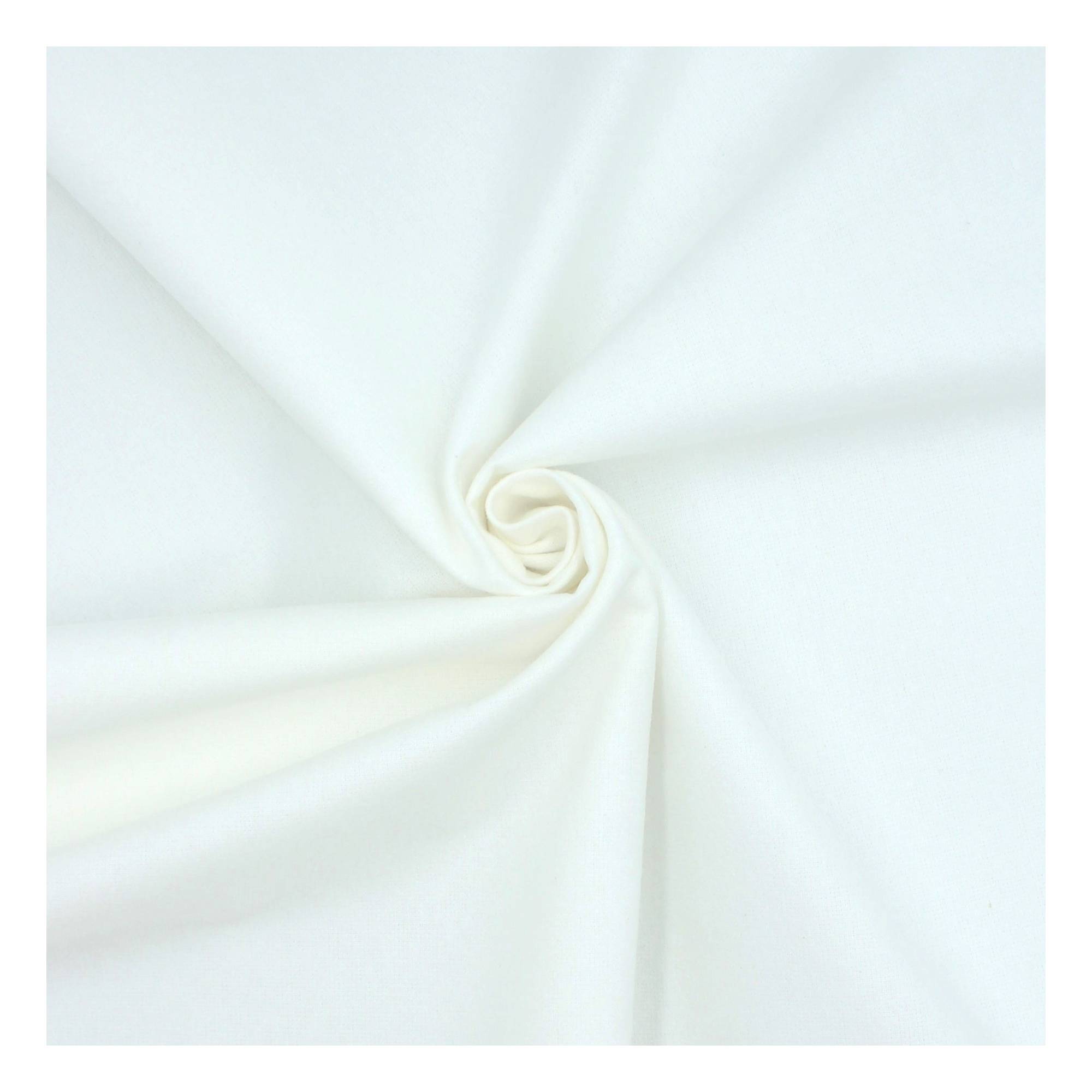 Robert Kaufman White Brushed Flannel Cotton Fabric by the Metre