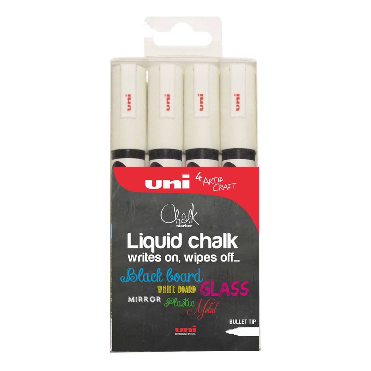 Uniball PWE5M Liquid Chalk Marker Pens 4 Pack Hobbycraft