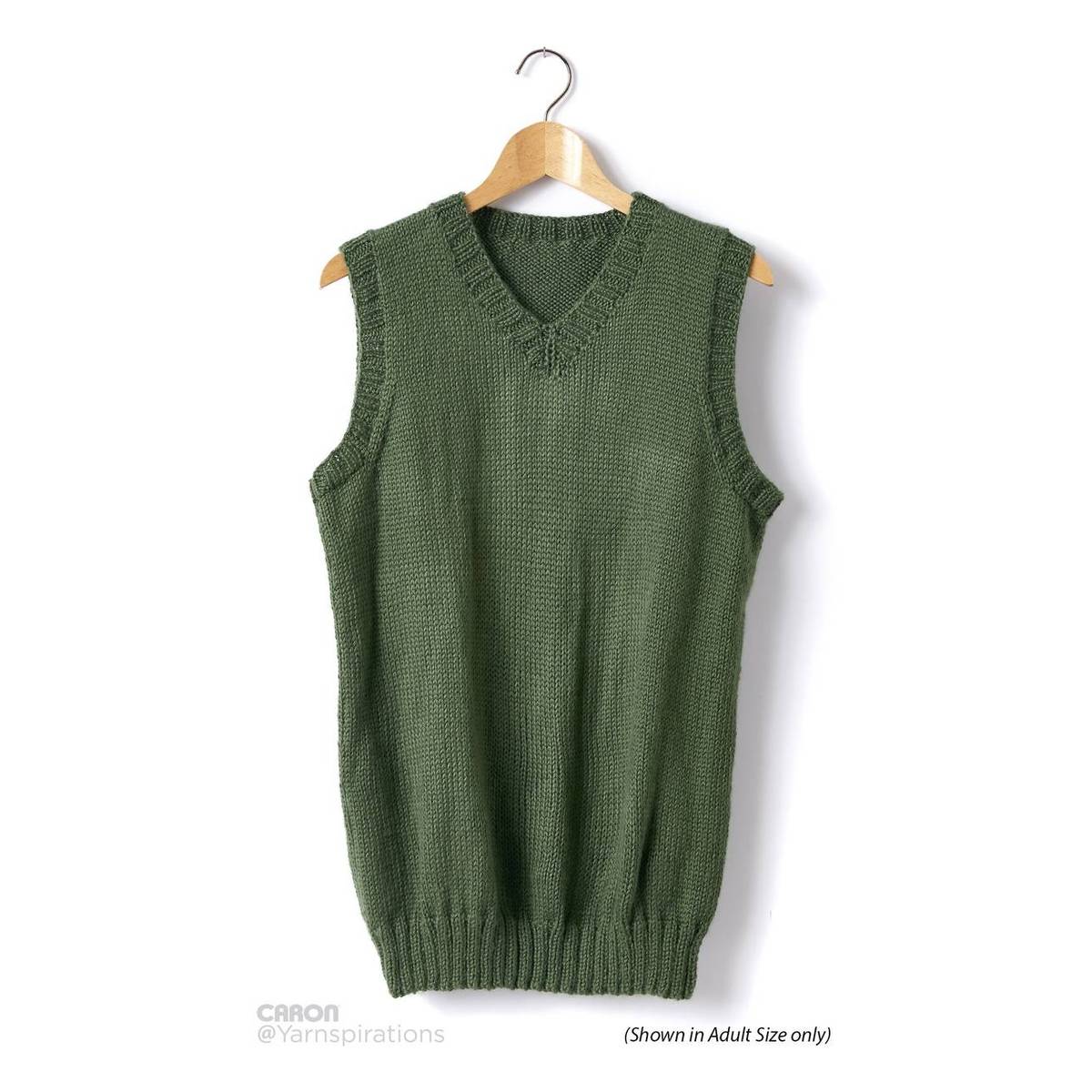 FREE PATTERN Caron Child's Knit V-Neck 