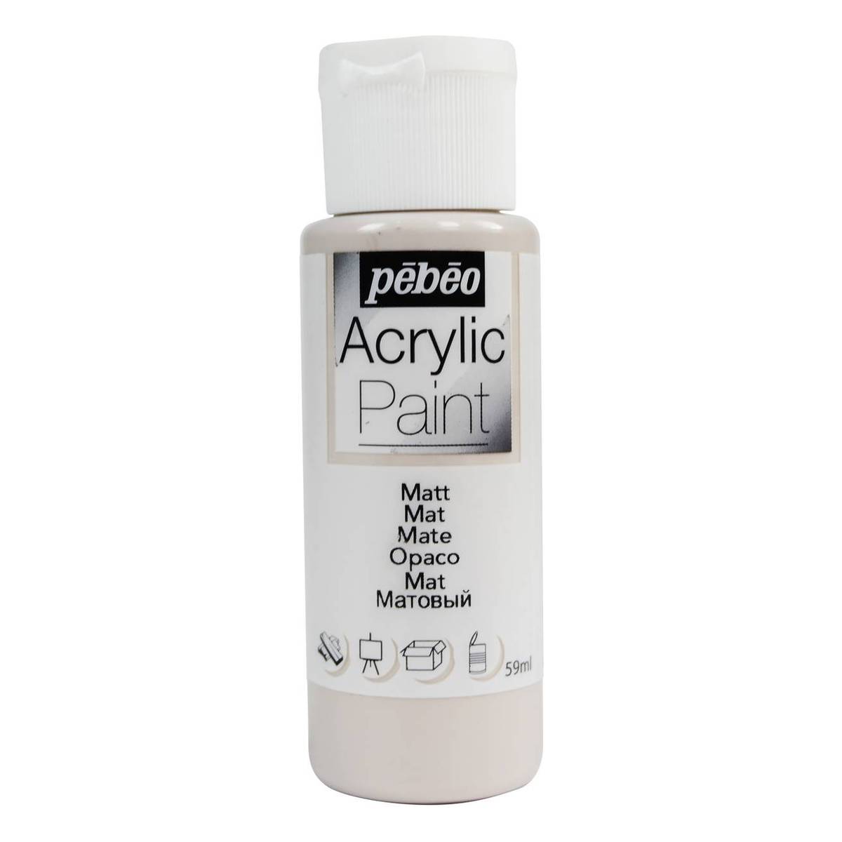 Pebeo Powder Grey Matt Acrylic Paint 59ml Hobbycraft