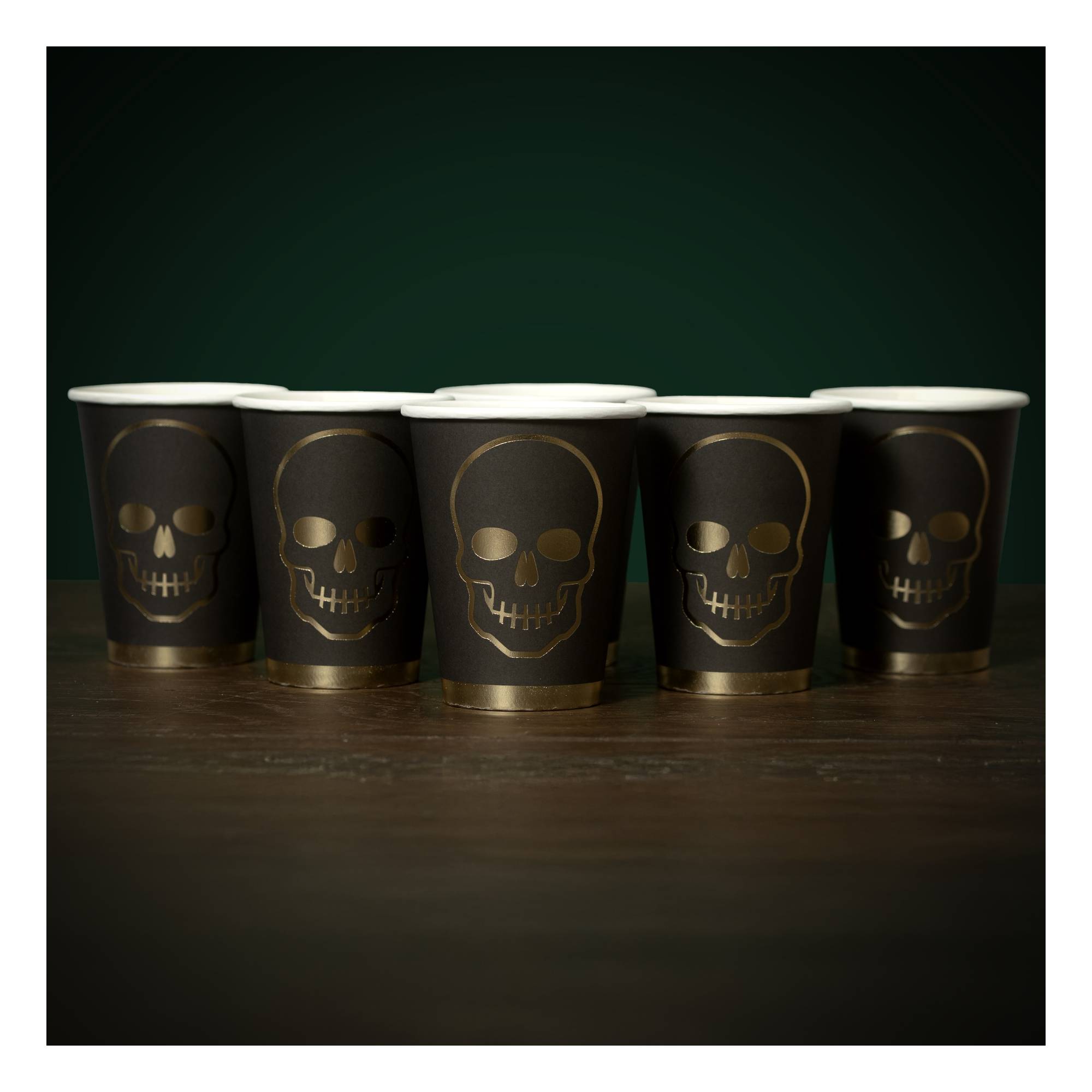 Gold Skull Paper Cups 6 Pack | Hobbycraft