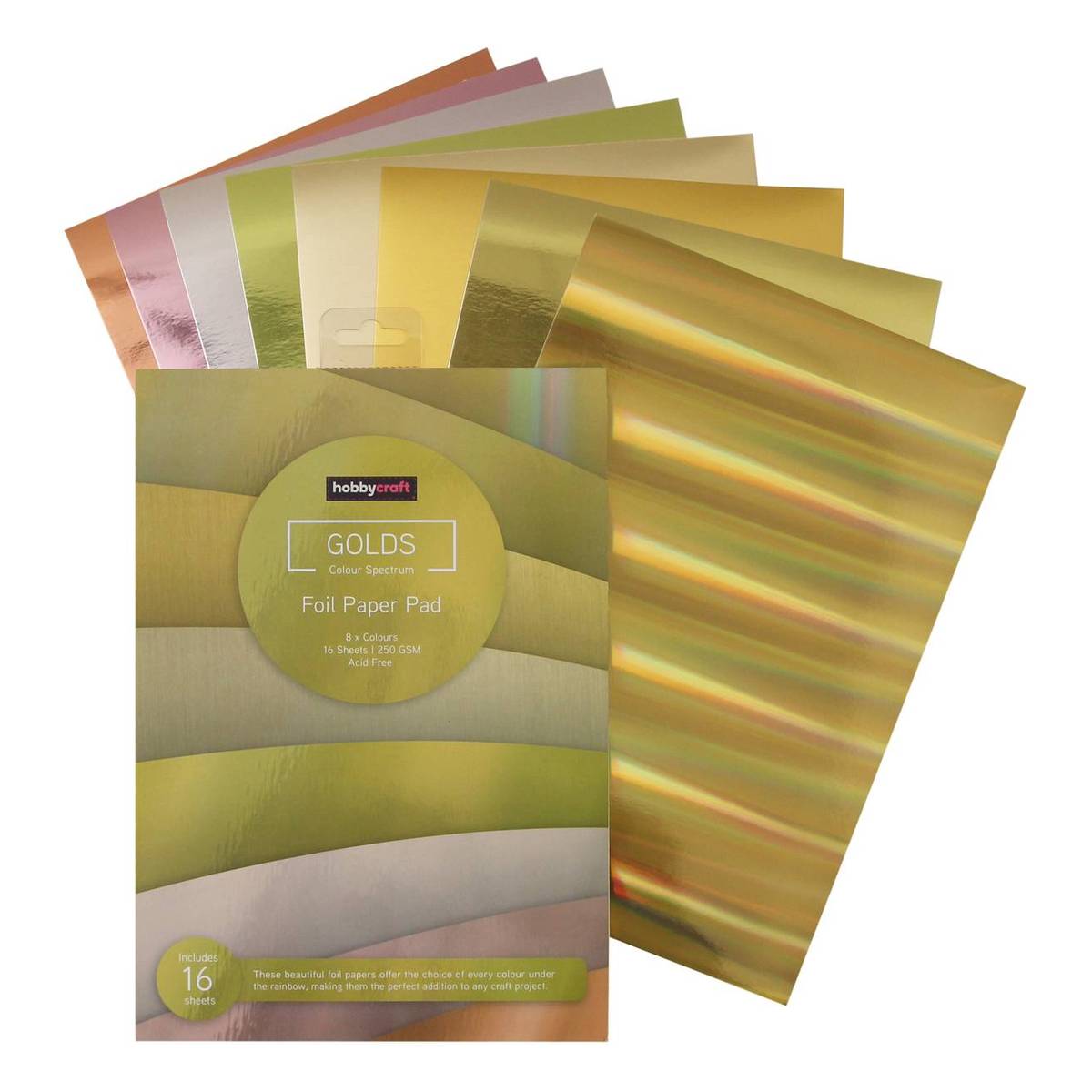 Mixed Gold Foil Paper Pad A4 16 Sheets Hobbycraft