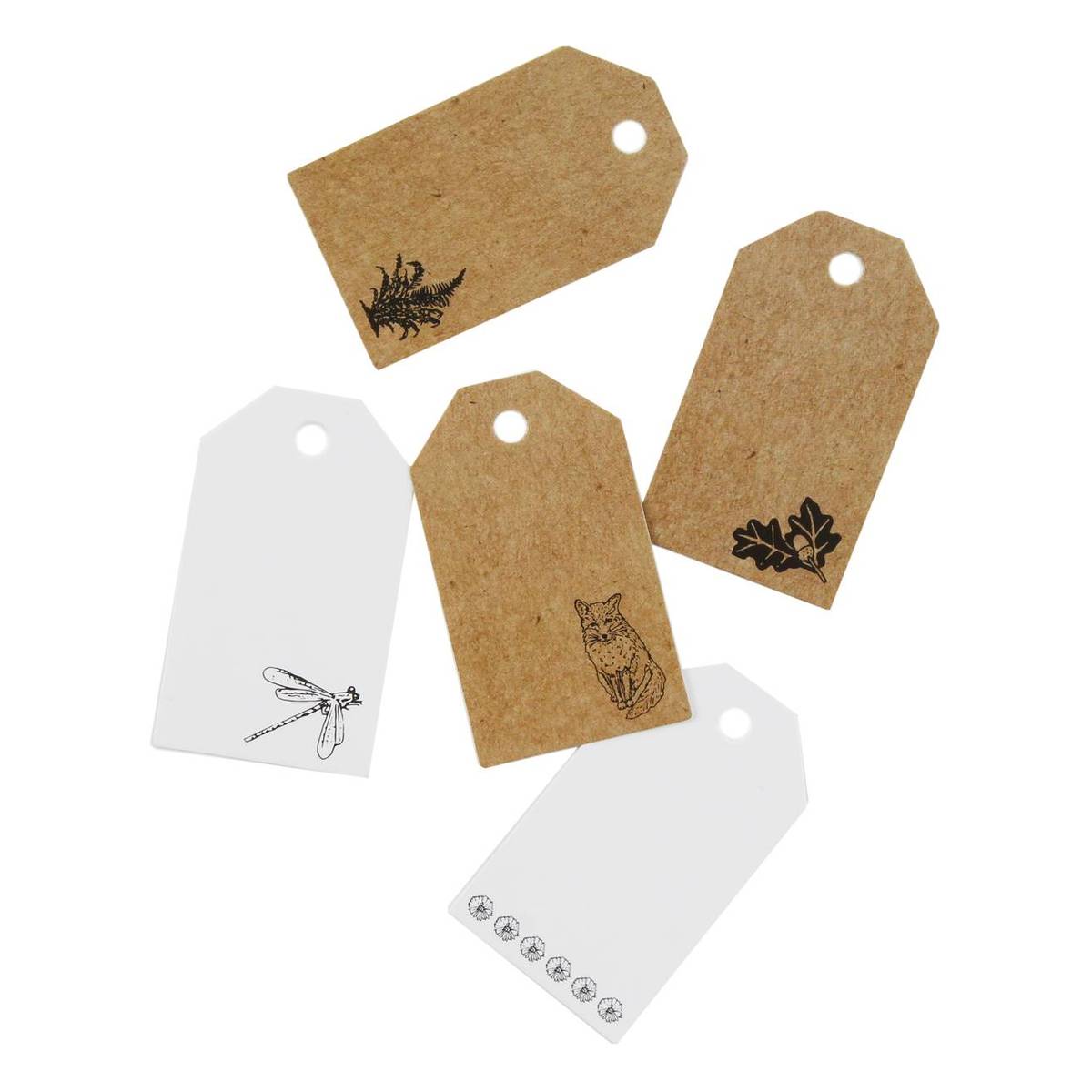 Artisan Woodland Luggage Tag Card Toppers 5 Pack Hobbycraft