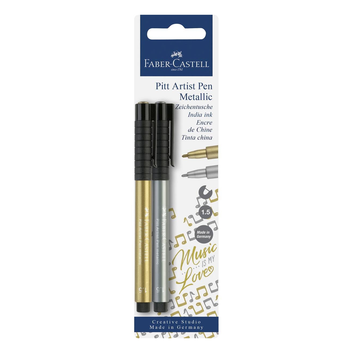 FaberCastell Metallic Pitt Artist Pens 2 Pack Hobbycraft