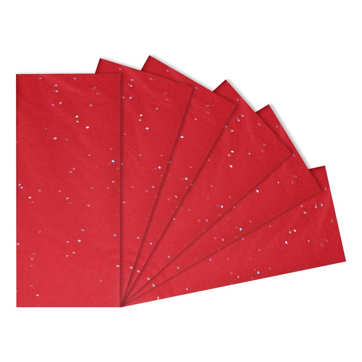 Red Glitter Tissue Paper 6 Pack Hobbycraft